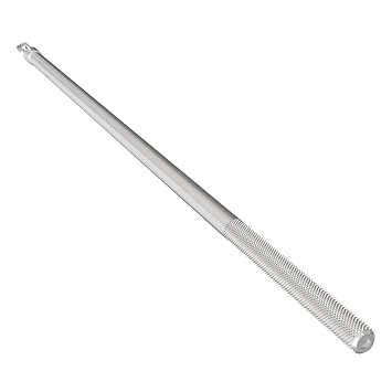 Flairdeco Schleuderstäbe / Gardinenstäbe mit Riffelgriff, Aluminium, Silbergrau, 75 cm, 2 Stück