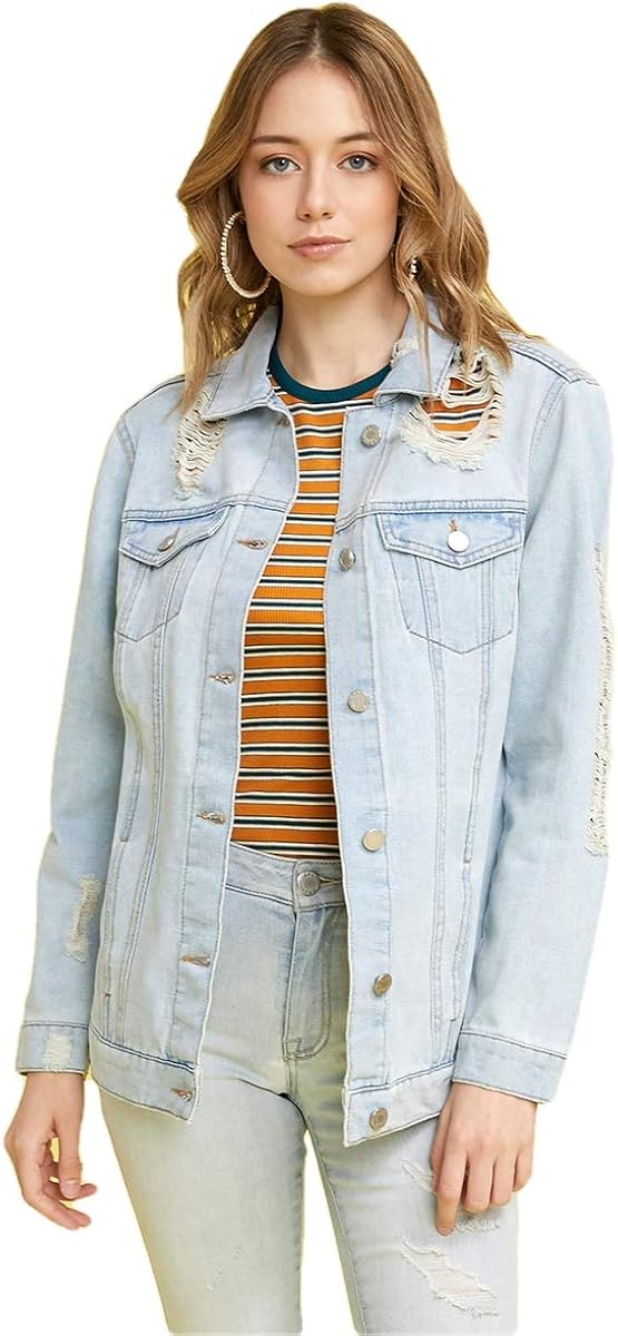 destroyed oversized denim jacket