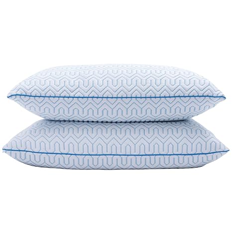 White Goose Feather Down Pillows Cool Down Ice Silk Fabric Cover