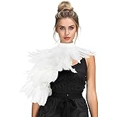 HOMELEX Feather Cape Shawl Costume Black Witch Wings Collar Adult Crow Neck