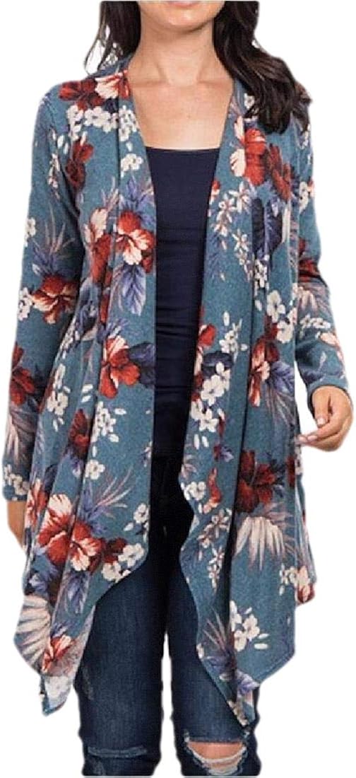 H&E Kimono de Manga Larga para Mujer, diseño Floral Amazon.es Ropa