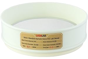PVC Nylon Lab Sieve 80 Mesh(0.2mm), LVDALAB 7.9Inch(20cm) Diameter Sample Sifter Strainer for Industrial Lab Home
