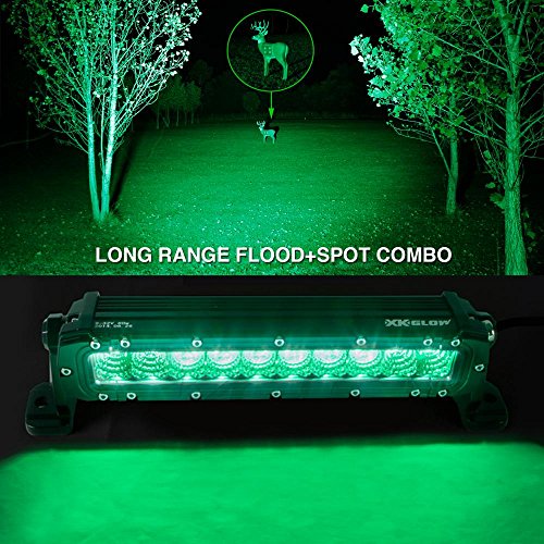 Green 10 inch Hunting & Fishing LED Light Bar Spot Flood Combo 3,000