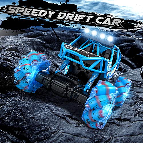 RAGU Drift Remote Control Car 1: 16 Rechargeable RC Truck 2.4 Ghz 4WD High Speed All Terrain Monster Truck with LED Lights & Music, Car Toys for Boys Girls