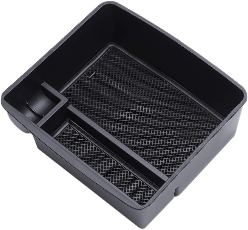 QianBao Compatible with Center Console Organizer Insert ABS Black Materials Tray Armrest Storage Box for Toyota Prado 2004-2015 2016 2017 2018