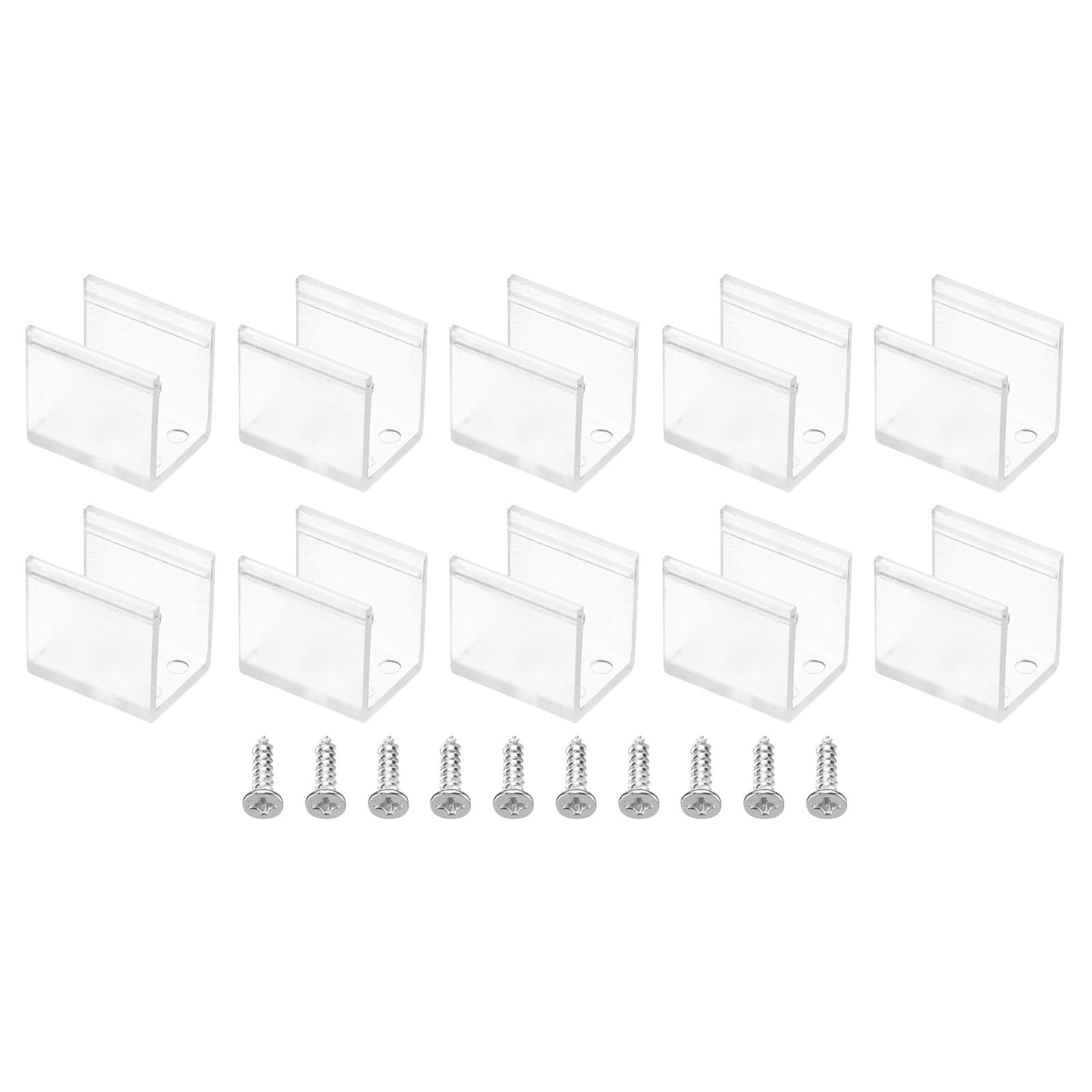 PATIKIL LED Strip Light Clips, 40 Pack Mounting Bracket Fixing Clips Plastic Clamp Holders with Screws for 11.5mm-12.5mm Neon RGB Light Cable Ribbon, Clear