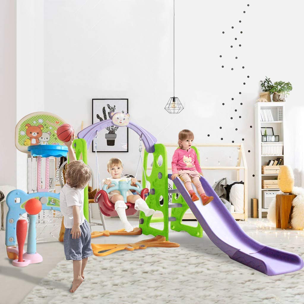 Buy OKBOP Kids Slide and Swing Set, 6 in 1 Toddler Climber Slide