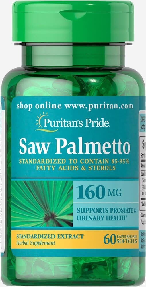 Puritans Pride Saw Palmetto Standardized Extract 160 mg Softgels, 60 Count: Health & Personal Care