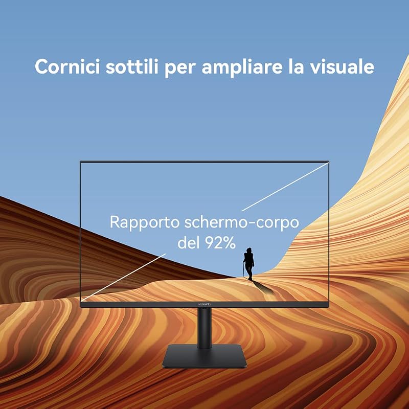 Mateview SE Standard, FHD FullView IPS, (75hz, DP, HDMI, 1920x1080), 90% DCI-P3, colori HDR, SGS Eye protectect, design senza cornice, nero, cavo HDMI
