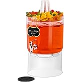 2 Gallon Beverage Dispenser for Parties, BPA-Free Drink Dispenser with No Drip Spigot, Juice Dispensers with Stand, Transparent Plastic Water Dispenser Countertop for Punch, and Drink Fountains