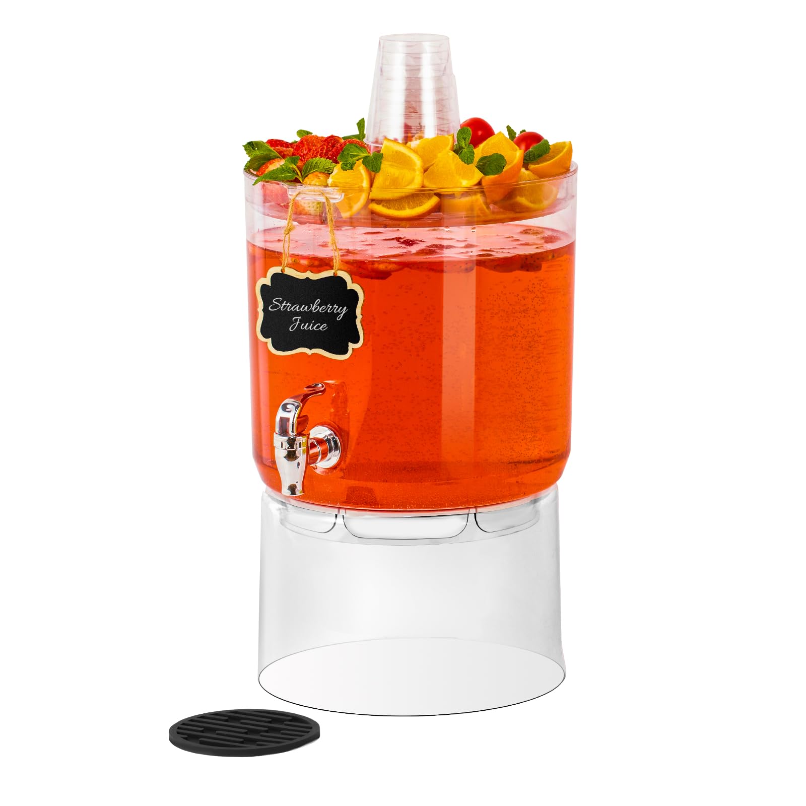 Photo 1 of 2 Gallon Beverage Dispenser for Parties, BPA-Free Drink Dispenser with No Drip Spigot, Juice Dispensers with Stand, Transparent Plastic Water Dispenser Countertop for Punch, and Drink Fountains