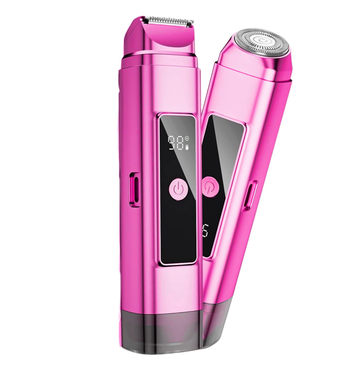 Photo 1 of *** NEW FACTORY SEALED *** Dynooper Electric Bikini Trimmer for Women: IPX7 Waterproof Dual Head Cordless Electric Shaver for Women with LED Display & 0.5mm Ceramic Blades for Pubic Hair, Face, Legs - Tea Rose1