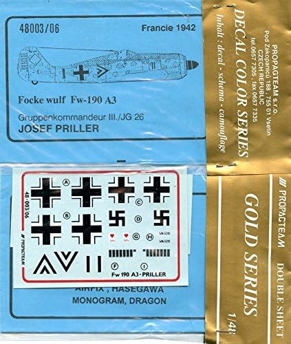 Propagteam Decals 1:48 Gold Series Fw-190 A3-Priller #48003/06
