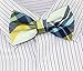 OCIA Men's Pre-Tied Bow Tie Adjustable Tuxedo Bowtie for Wedding Party Yellow Blue Beige Blue