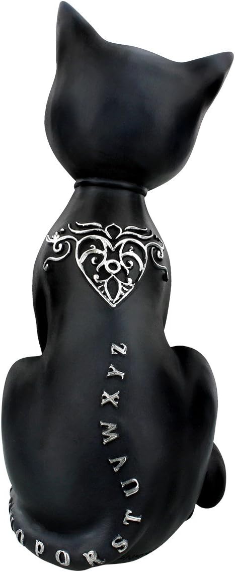 Nemesis Now Mystic Kitty Figurine 26cm, Resin, Black, Spirit Board Cat, Baroque Design Planchette, Cast in the Finest Resin - Image 3