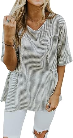 striped peplum tee