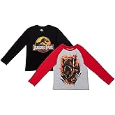 Jurassic Park Boys 2 Pack Raglan Long Sleeve Graphic T-Shirt