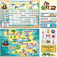 Chore Chart and Board Game - Teach Kids Lifelong Skills Through Gameplay - Magnetic Reward Behavior Responsibility Chore Chart for Multiple Kids Potty Training - Educational Toy
