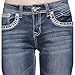 Sexy Couture Women's S145-PB Dark Wash Rhinestone Stitched Boot Cut Jeans