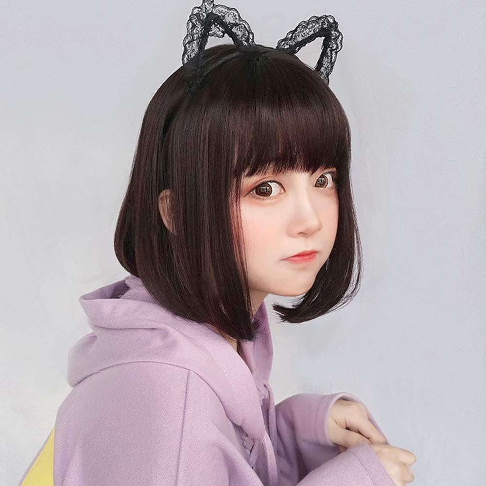 Amazon P Z ウィッグ ボブ セミロング フルウィッグ かつら レディース 前髪ぱっつん 女性用 小顔 可愛い 人気 甘い 軽い 耐熱 180度 高温 つけ毛 Wig ヘアネット 付き フルウィッグ 通販