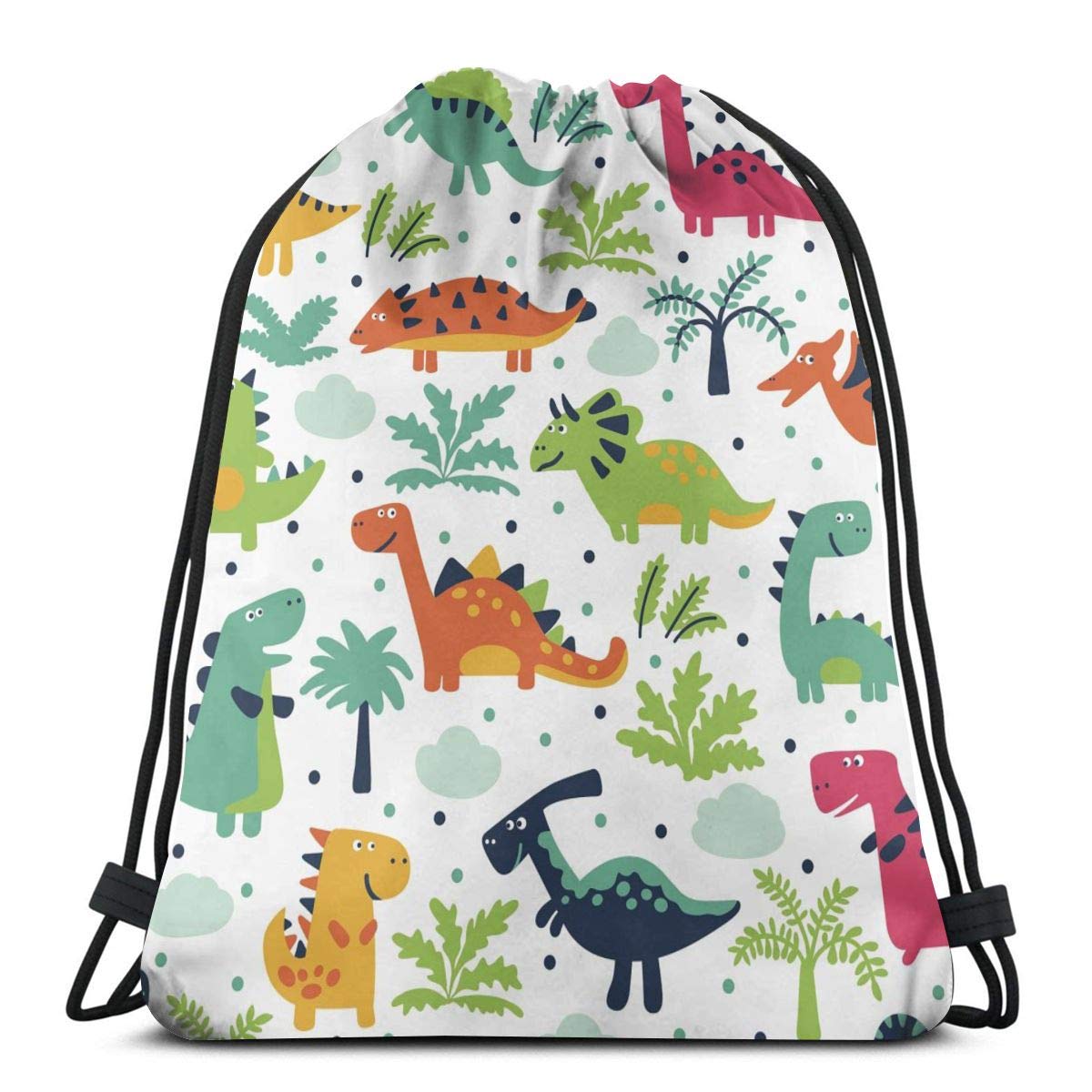 Unisex Drawstring Backpack Bag, Polyester Cinch Sack, Waterproof Sport Gym Bag Casual Daypack for Women