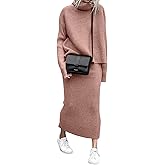 utcoco Women's Pullover Sweaters 2 Piece Outfits Long Sleeve Knit Pullover and Long Skirt Sweater Sets