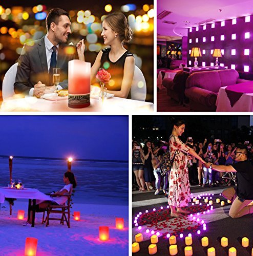 MagicLight Bluetooth Smart Candle Light - Dimmable Multicolored Color Changing LED Flameless Candles - Smartphone Controlled - Battery Operated (Not Included)