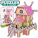 3D Jigsaw Puzzles Game for Kids Magic Windmill Music Box Dollhouse Castle Brain Teasers Model DIY Building Sets Educational Learning Holiday Toys for Toddler Girls Boys Holiday Birthday Gifts