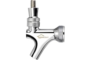 FERRODAY Stainless Steel Core Draft Beer Faucet Polished Brass Beer Faucet for Keg Tap Tower Beer Shank & Kegerator Beer Faucet Classic Beer Dispensing Tap Standard Faucet Tap