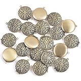 Romance Diffuser Locket Pendant Charms 20pcs Antique Bronze Photo Locket Charm Filigree Pendant