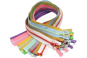 YaHoGa 10pcs 22 Inch Separating Jacket Zippers for Coat Jackets DIY Sewing Handbags Clothing Resin Zipper Plastic Zippers Bulk 10 Colors (22" O/E)