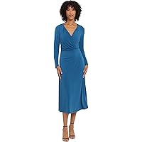 kensie Womens Fit + Flare Midi Dress Black Long Sleeve V Neck Wear to Work Solid XS at Amazon Women's Clothing store kensie Womens Fit + Flare Midi Dress Black Long Sleeve V Neck Wear to Work Solid XS at Amazon Women's Clothing store