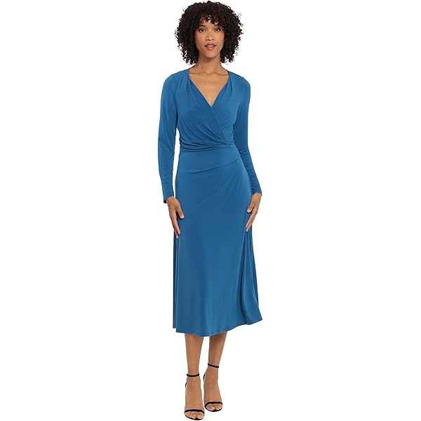 gray long sleeve knit dress Claude Lightweight Knit Long Sleeve Dress