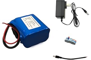 Seasider 24V 5Ah Rechargeable Li-ion Battery Pack, Portable Bare Leads Wire Replacement Battery with 24Volt Charger