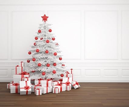 Immagine natale Albero di Natale Palle Sfondo bianco