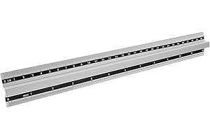 SUPVOX 12-inch Aluminum Ruler with Handle, 30cm Aircraft Aluminum Measuring Tool for Drawing and Office