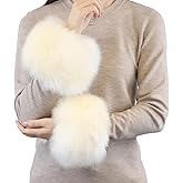 Peecabe Winter Women Fuzzy Arm Warmers Girls Faux Fur Short Wrist Cuffs Fluffy Soft Wrist Cover Ankle Warmer