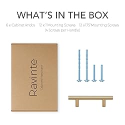 Ravinte 6 Pack 5 Inch Cabinet Pulls Champagne