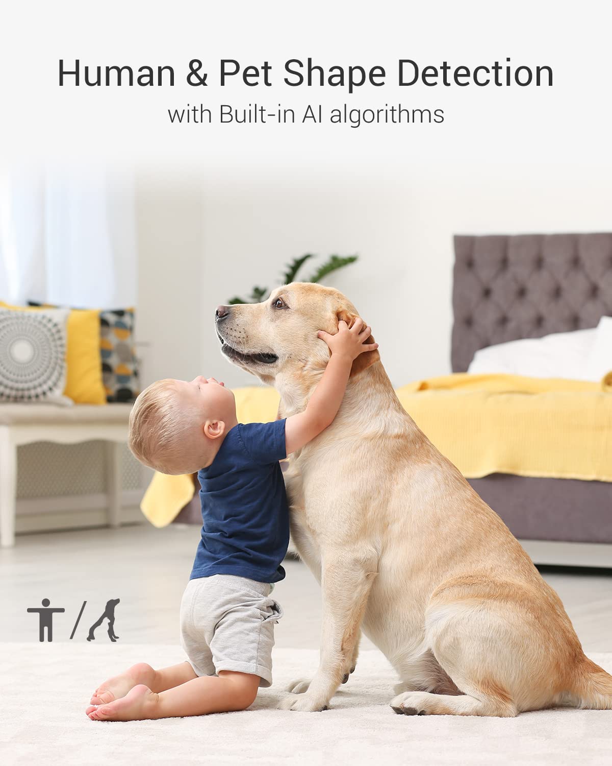 EZVIZ 4MP Indoor Camera, Pan/Tilt Baby Pet Monitor with AI Human and Pet Detection, Voice Activity Detection, Waving-Hand Recognition, Starlight Lens Color Vision, 2.4/5 GHz Dual-Band Wi-Fi | C6