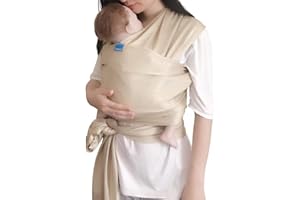 Vlokup Baby Wrap Sling Carrier for Newborn, Infant, Toddler, Kid | Breathable Lightweight Stretch Mesh Water Sling | Nice for Summer, Pool, Beach, Swimming | Perfect Shower Gift Champagne