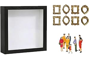 DIY Mini Museum Silhouette Box, Personalized Shadow Box Frame Kit -Memory Display with Picture Frames, Create Your Mini Museu