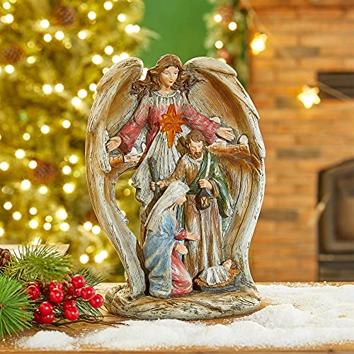 glitzhome 11" H Guardian Angel with Holy