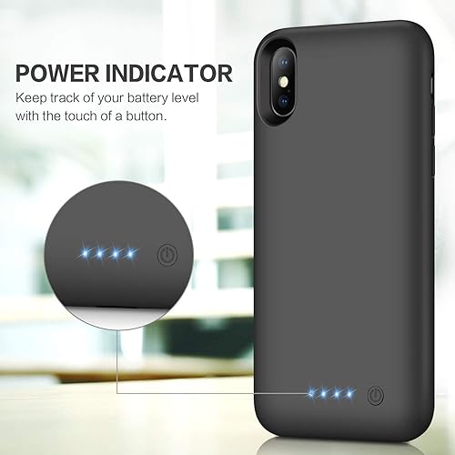 Feob Battery Case for iPhone Xs/X, Rechargeable 6500mAh Portable Charging  Case Extended Battery Pack Cover Pow