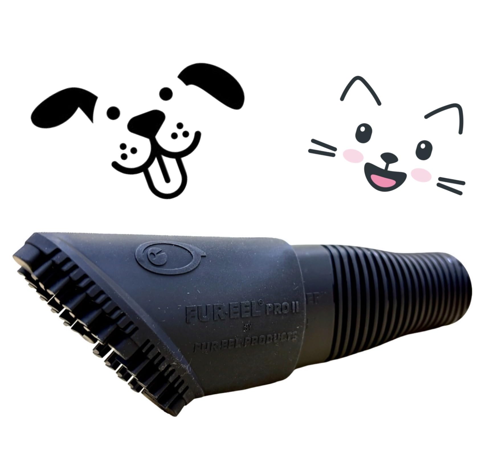 Buff Brite - Fang & Fur-EEL PRO II Pet Hair Removal Vacuum Attachment | Perfect for Dogs/Cats, Sand, and Lint | Works with Almost All Vacuum Brands | Fang Adapter Tool and Fur-EEL PRO Attachment