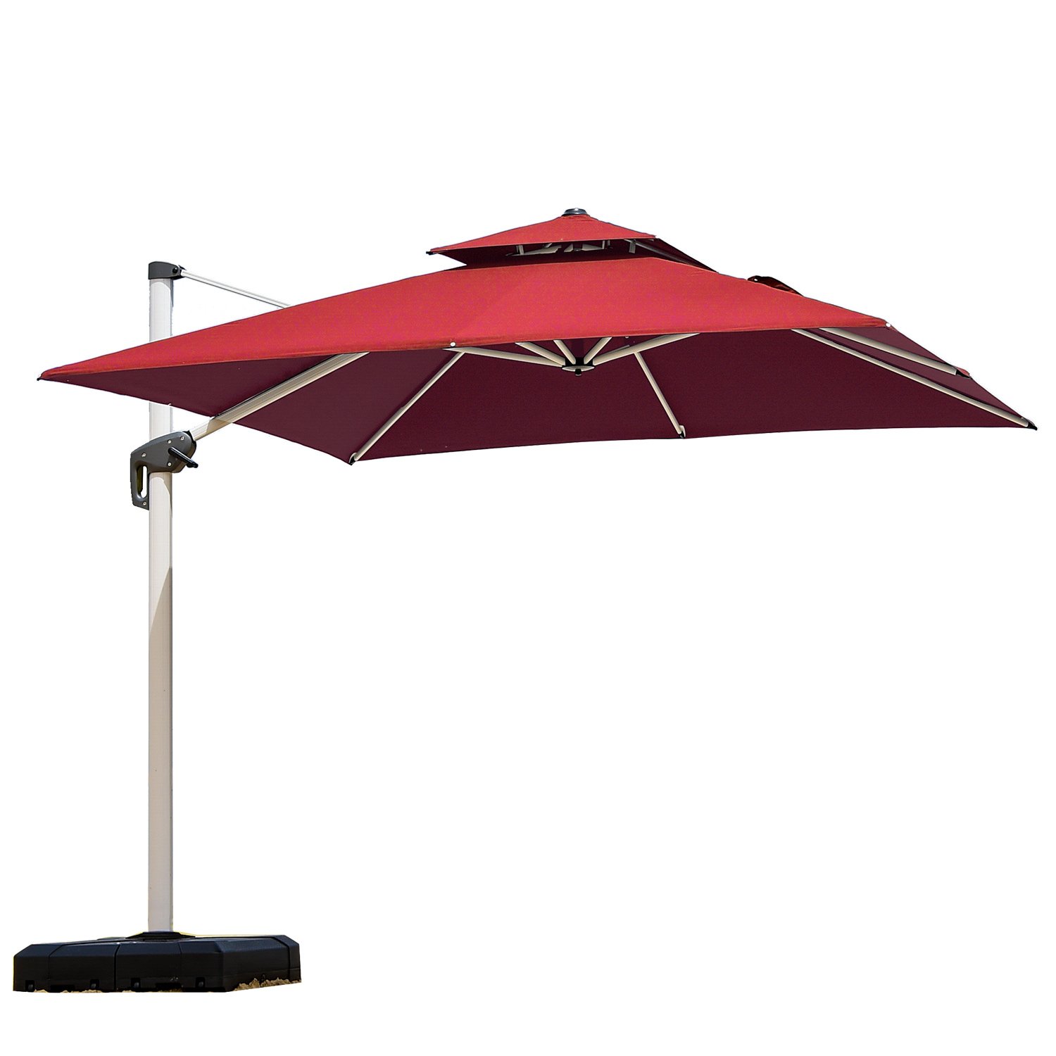 Best Treasure Garden Outdoor Cantilever Umbrella With Led Lights