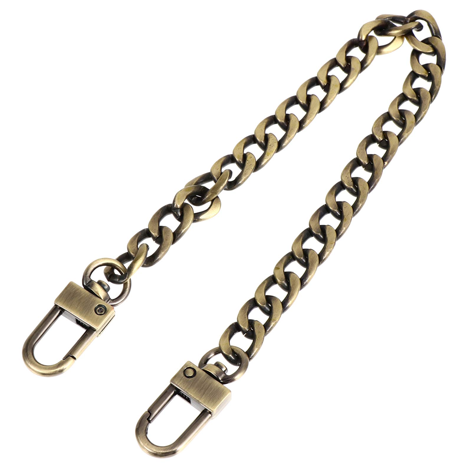 Amosfun Metal Wallet Chain Strap Replacement Shoulder Strap with Swivel Hook Clasp for DIY Purse Handbag Crafts 30 cm Bronze