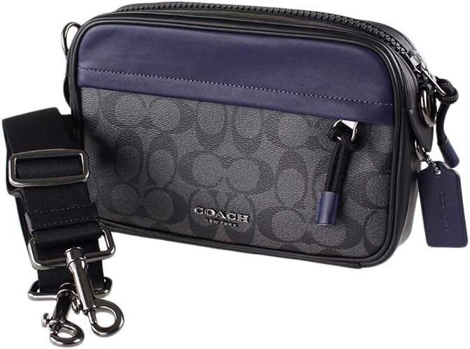 Amazon コーチ Coach メンズ ショルダーバッグ チャコール系 ブルー系 F265 Qbpje Coach コーチ ショルダーバッグ