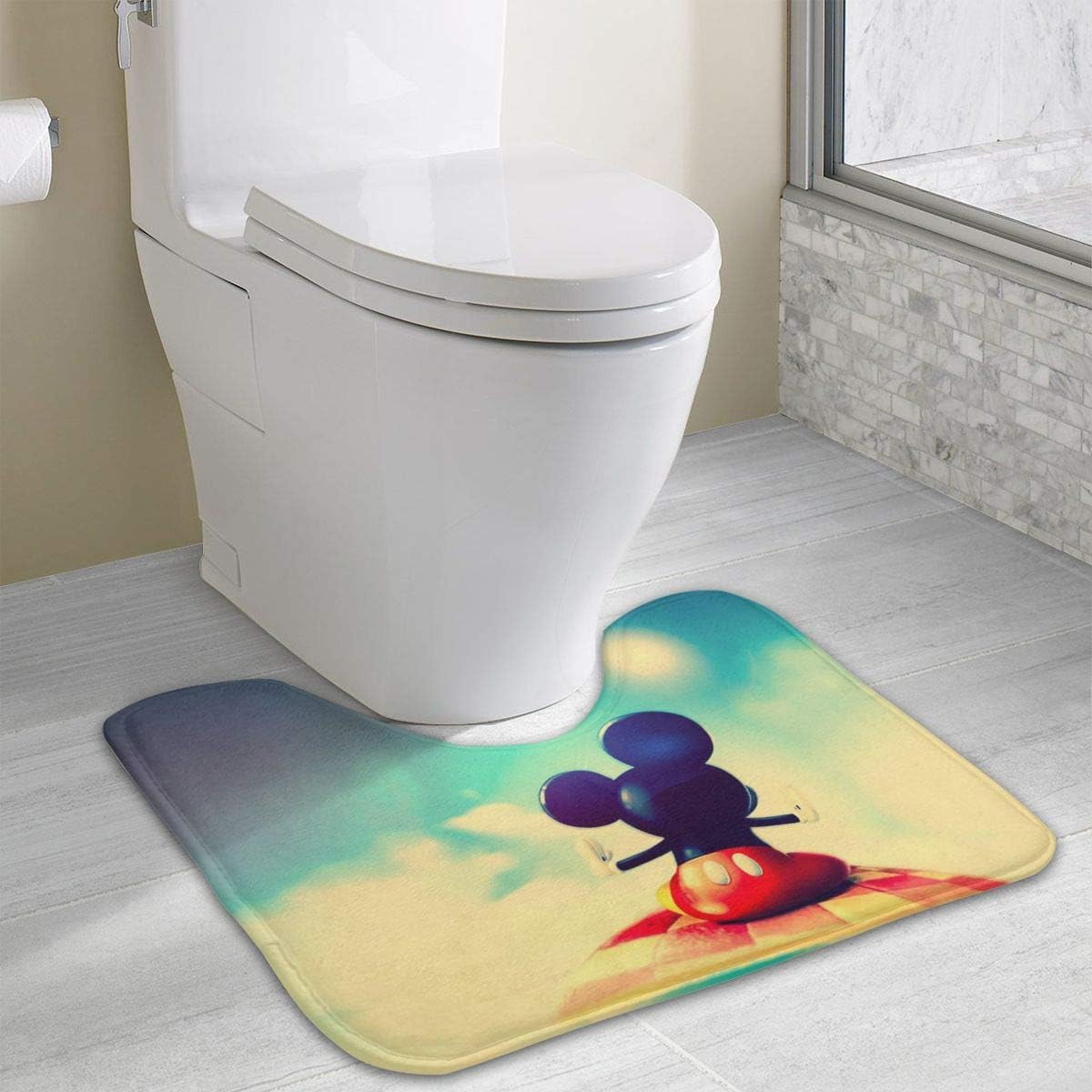 Amazoncom Contour Bath Rug Cute Mickey Mouse U Shaped Toilet
