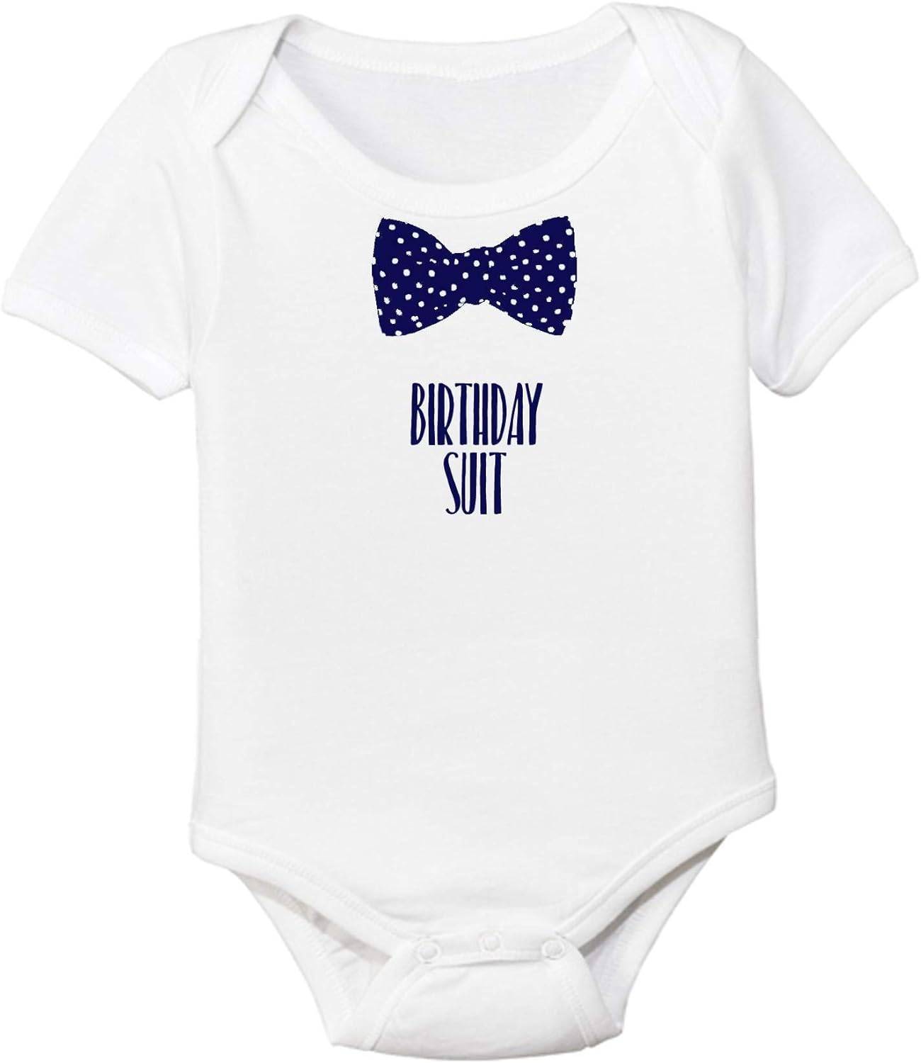 Promini Cute Birthday Suit Bowtie Blue Cotton Baby Bodysuit Cool Baby