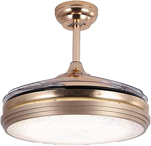 Ventilador de techo invisible invisible moderno Luz retráctil de 42
